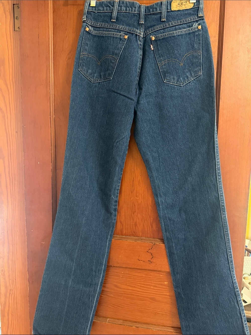 Levi's Dark Indigo Cowboy Jeans with Leather Patch 30x36 - Picture 3 of 4